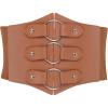 imageBlackButterfly Elastic Cosplay Halloween Metal Ring Waist Pirate Waspie Corset BeltCamel Brown