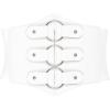 imageBlackButterfly Elastic Cosplay Halloween Metal Ring Waist Pirate Waspie Corset BeltWhite