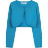 imageBlackButterfly Girls Long Sleeve Sparkle Cardigan Childrens Kids Bolero ShrugAqua Blue