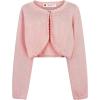 imageBlackButterfly Girls Long Sleeve Sparkle Cardigan Childrens Kids Bolero ShrugBaby Pink