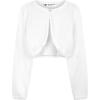 imageBlackButterfly Girls Long Sleeve Sparkle Cardigan Childrens Kids Bolero ShrugWhite  Holographic Sparkle