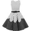 White - Black Polka Dot