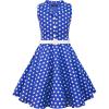 imageBlackButterfly Kids Holly Vintage Polka Dot 50s Girls DressRoyal Blue