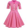 imageBlackButterfly Kids Sabrina Vintage Polka Dot 50s Girls DressPink