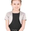 imageBlackButterfly Kids Satin Short Sleeve Bolero Childrens Girls ShrugSilver