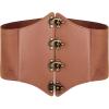 imageBlackButterfly Pirate Cosplay Elastic Halloween Waist Rivets Waspie Corset BeltCamel Brown