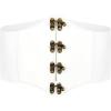 imageBlackButterfly Pirate Cosplay Elastic Halloween Waist Rivets Waspie Corset BeltWhite