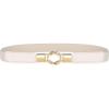 imageBlackButterfly Retro Elastic Round Metal Buckle Skinny Waist Waspie BeltBeige