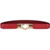 imageBlackButterfly Retro Elastic Round Metal Buckle Skinny Waist Waspie BeltRed