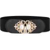 imageBlackButterfly Stretchy Vintage Wide Waspie Elastic Pearl Buckle Waist BeltBlack