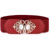 imageBlackButterfly Stretchy Vintage Wide Waspie Elastic Pearl Buckle Waist BeltRed