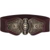 imageBlackButterfly Wide Elastic Stretch Vintage Antique Retro Buckle BeltDark Brown