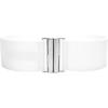 imageBlackButterfly Wide Elastic Waist Cinch Stretch Waistband Retro Vertical Clasp Buckle BeltWhite