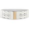 imageBlackButterfly Wide Waspie Elastic Vintage Braided Vertical Clasp Buckle Cinch Waist BeltWhite