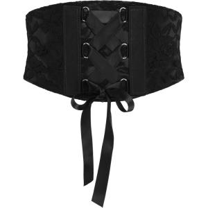 imageBlackButterfly 55 Wide Corset Waspie Elastic Lace BeltBlack