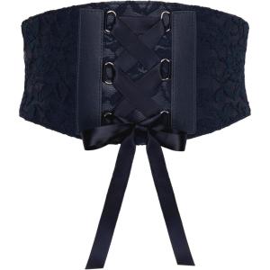 imageBlackButterfly 55 Wide Corset Waspie Elastic Lace BeltMidnight Blue