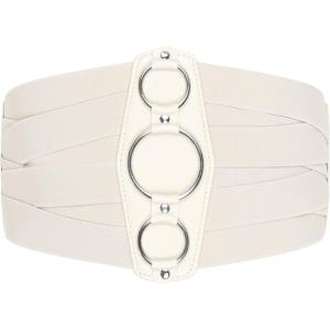 imageBlackButterfly 7 Inch Wide Lattice Corset Waspie Elastic Waist BeltBeige