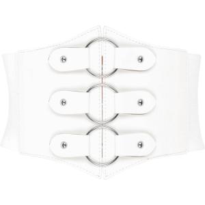imageBlackButterfly Elastic Cosplay Halloween Metal Ring Waist Pirate Waspie Corset BeltWhite