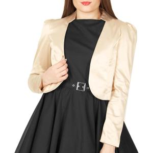 imageBlackButterfly Formal Satin Long Sleeve Bolero ShrugChampagne