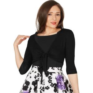 imageBlackButterfly Front Tie Up Bolero ShrugBlack