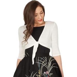 imageBlackButterfly Front Tie Up Bolero ShrugIvory