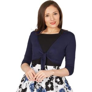imageBlackButterfly Front Tie Up Bolero ShrugMidnight Blue