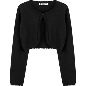 imageBlackButterfly Girls Long Sleeve Knitted Childrens Kids Bolero ShrugBlack