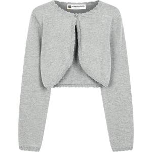 imageBlackButterfly Girls Long Sleeve Sparkle Cardigan Childrens Kids Bolero ShrugSilver