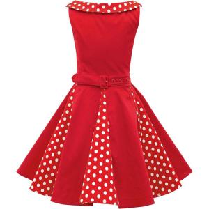 imageBlackButterfly Kids Alexia Vintage Polka Dot 50s Girls DressRed