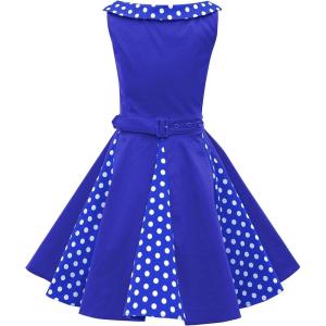 imageBlackButterfly Kids Alexia Vintage Polka Dot 50s Girls DressRoyal Blue