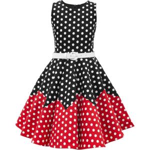 imageBlackButterfly Kids Audrey Vintage 50s Girls DressBlack  Red Polka Dot