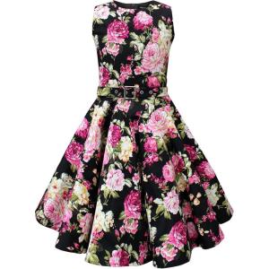 imageBlackButterfly Kids Audrey Vintage 50s Girls DressBlack Pink Floral