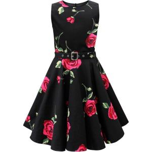 imageBlackButterfly Kids Audrey Vintage 50s Girls DressBlack Red Roses