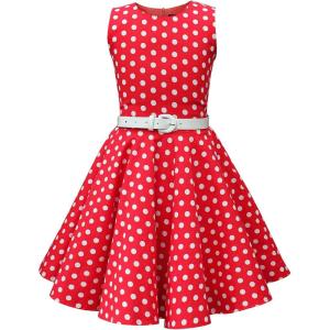 imageBlackButterfly Kids Audrey Vintage 50s Girls DressRed Polka Dot