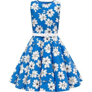 imageBlackButterfly Kids Audrey Vintage 50s Girls DressRoyal Blue Floral