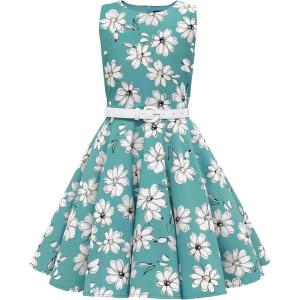 imageBlackButterfly Kids Audrey Vintage 50s Girls DressTurquoise Floral