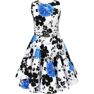 imageBlackButterfly Kids Audrey Vintage 50s Girls DressWhite  Blue