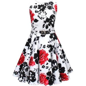 imageBlackButterfly Kids Audrey Vintage 50s Girls DressWhite  Red