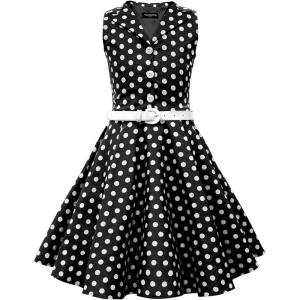 imageBlackButterfly Kids Holly Vintage Polka Dot 50s Girls DressBlack