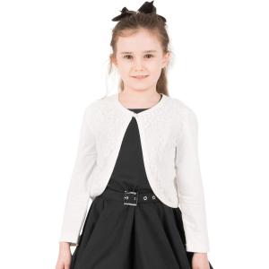 imageBlackButterfly Kids Long Sleeve Lace Bolero Cardigan Childrens Girls ShrugIvory