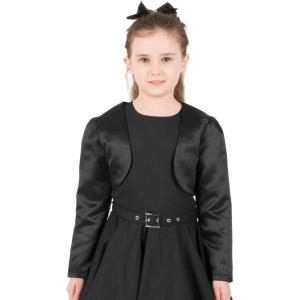 imageBlackButterfly Kids Satin Long Sleeve Bolero Childrens Girls ShrugBlack