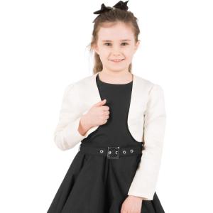 imageBlackButterfly Kids Satin Long Sleeve Bolero Childrens Girls ShrugIvory