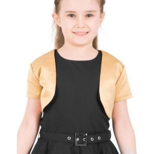 imageBlackButterfly Kids Satin Short Sleeve Bolero Childrens Girls ShrugGold