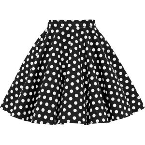 imageBlackButterfly Kids Vintage 50s Full Circle Girls Swing SkirtBlack  Polka Dot