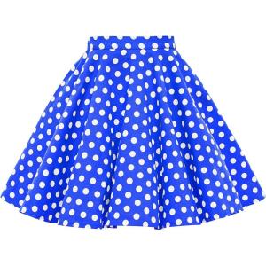 imageBlackButterfly Kids Vintage 50s Full Circle Girls Swing SkirtRoyal Blue  Polka Dot