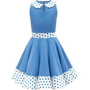 imageBlackButterfly Kids Zoey Vintage Polka Dot 50s Girls DressBlue