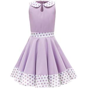 imageBlackButterfly Kids Zoey Vintage Polka Dot 50s Girls DressLilac
