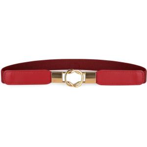 imageBlackButterfly Retro Elastic Round Metal Buckle Skinny Waist Waspie BeltRed