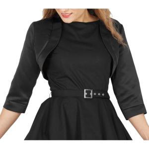 imageBlackButterfly Satin Bolero Shrug  Half SleeveBlack