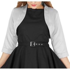 imageBlackButterfly Satin Bolero Shrug  Half SleeveSilver